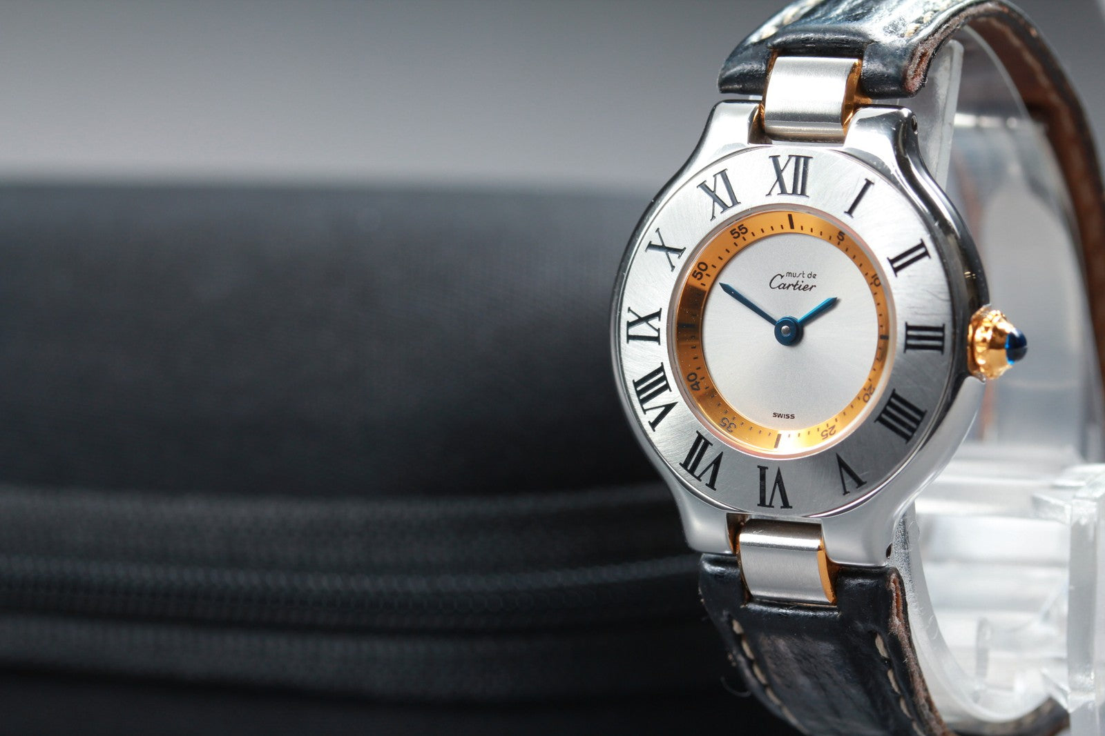 New Batt[Exc+5] Cartier Must De 21 1340 Silver Quartz Women's Watch 27mm JAPAN
