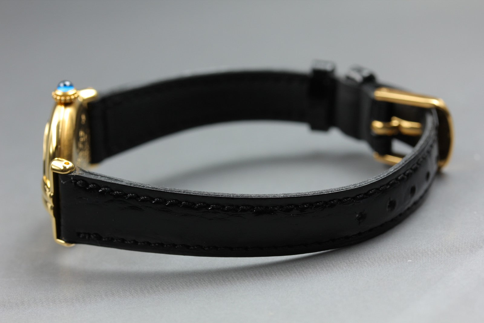 Vintage Cartier Must Colisee Vermeil 590002 Black Gold Women's Quartz Watch