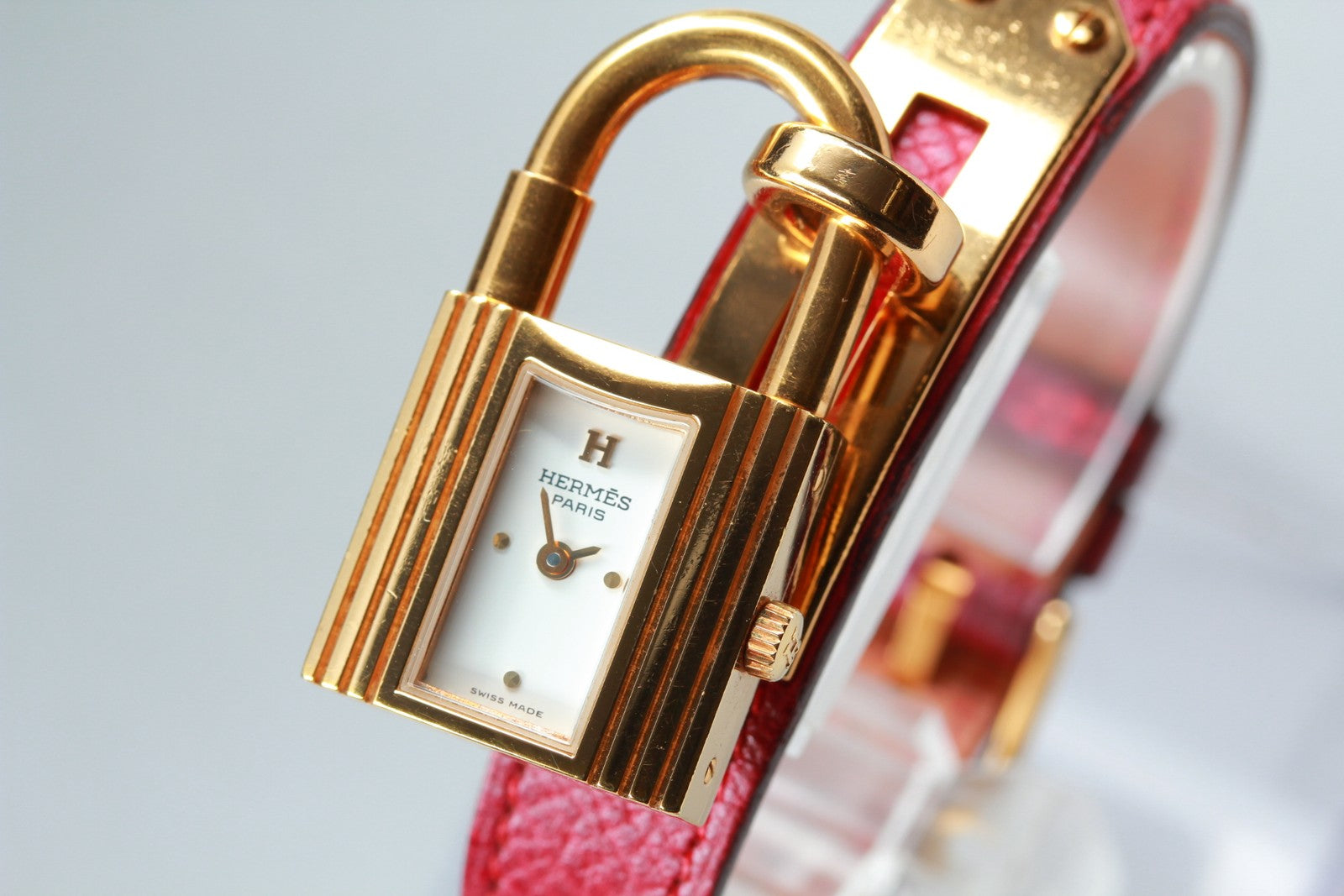 New Batt[Exc+5]Box HERMES Kelly White Dial Quartz Women's Watch 20mm From JAPAN