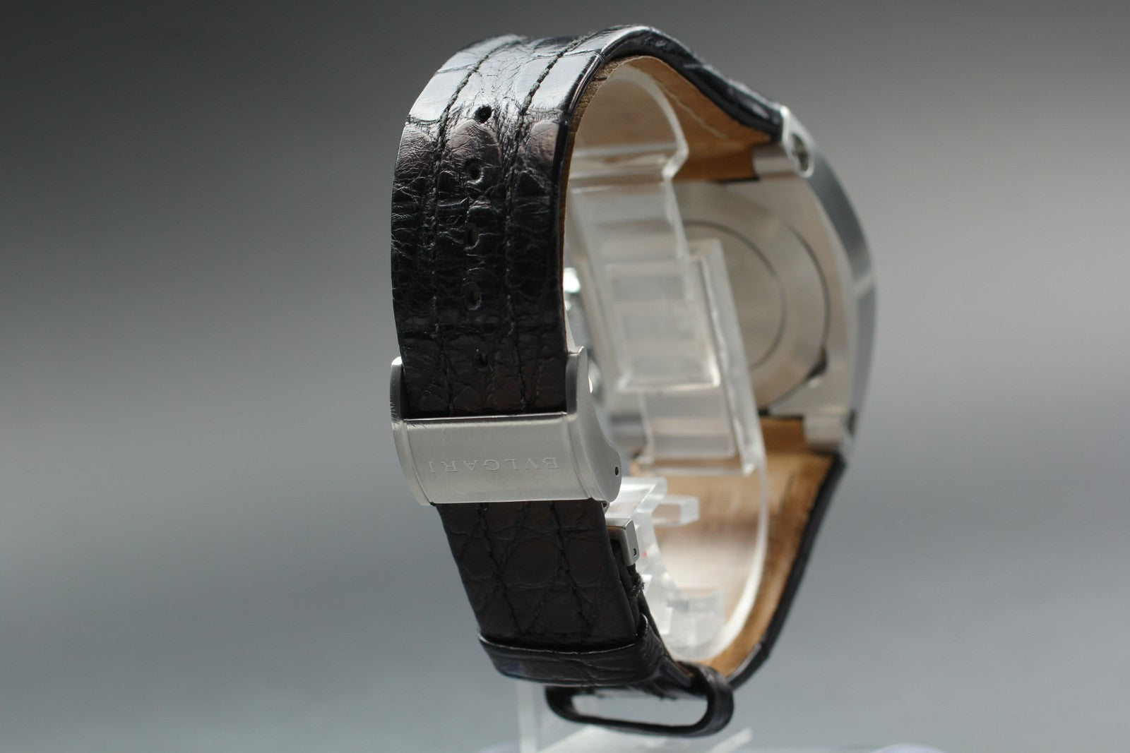 Exc+5*Box BVLGARI Elgon EG35SCH Black Dial Automatic Men's Watch 35mm From JAPAN