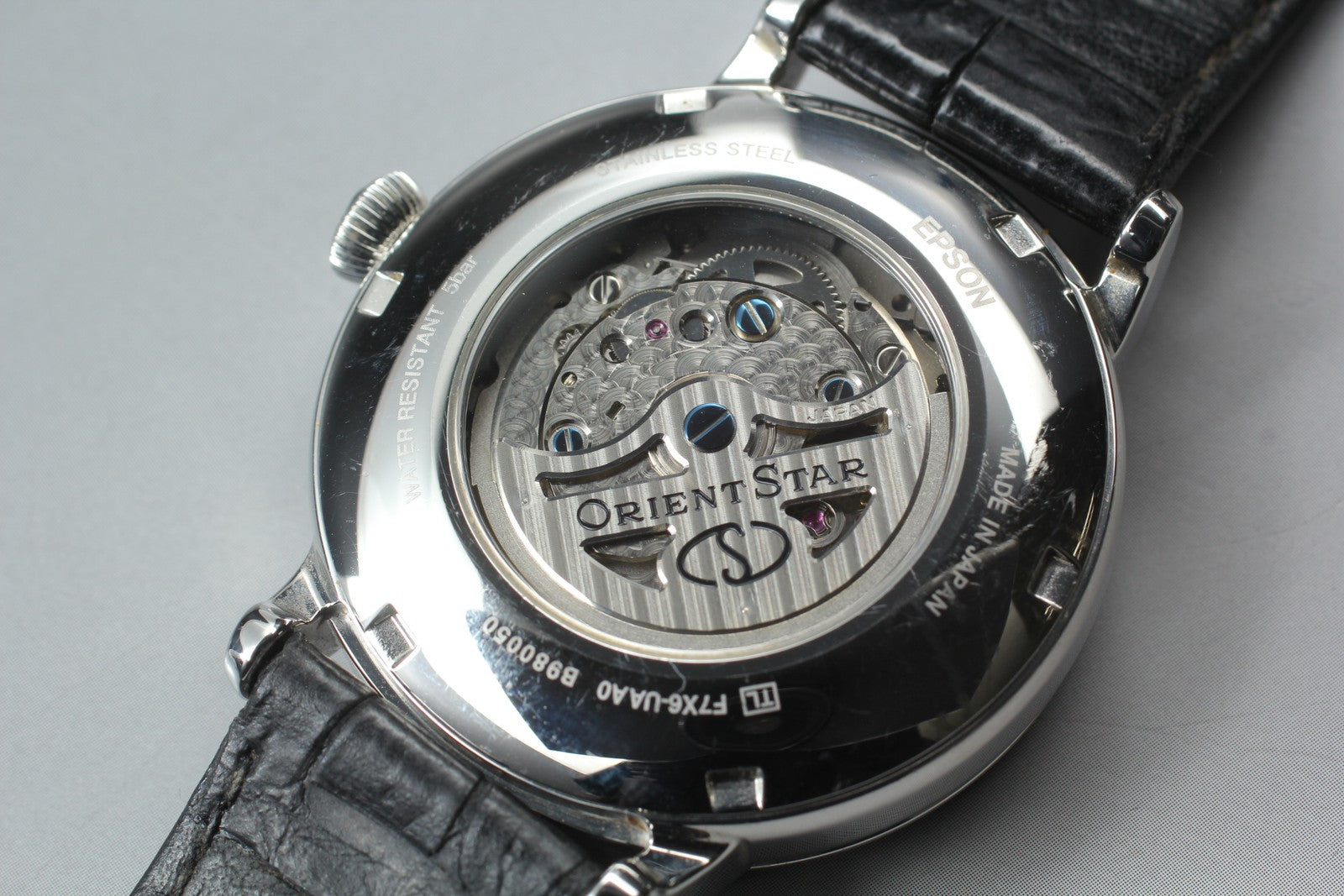 ORIENT STAR F7X6-UAA0 Moon Phase Automatic Silver Date Men's Watch 41mm Exc+5