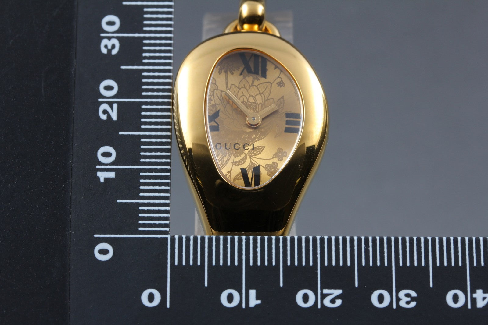 [Exc+5 Box] Gucci 103 Horsebit Gold Floral Dial 21 mm Woman's Quartz Watch