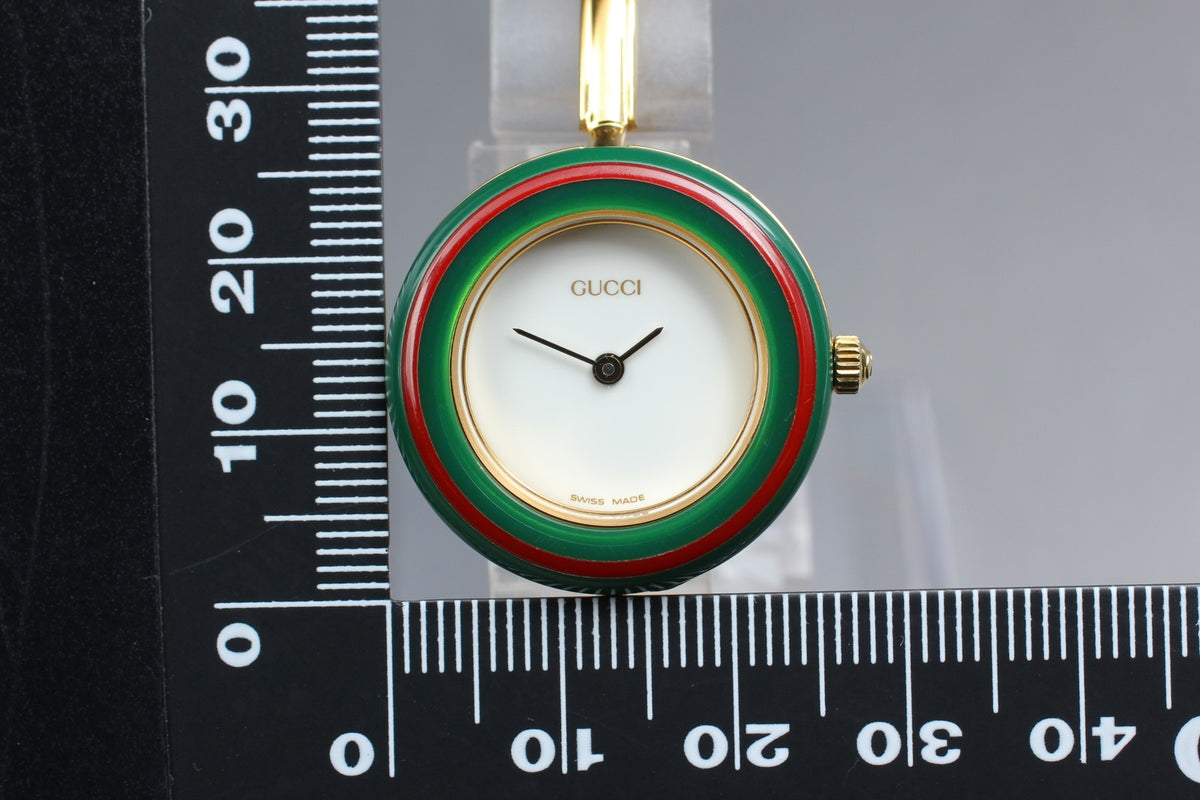New Batt GUCCI Change Bezel 11/12.2 12Color Quartz Women's Watch w/Box JAPAN