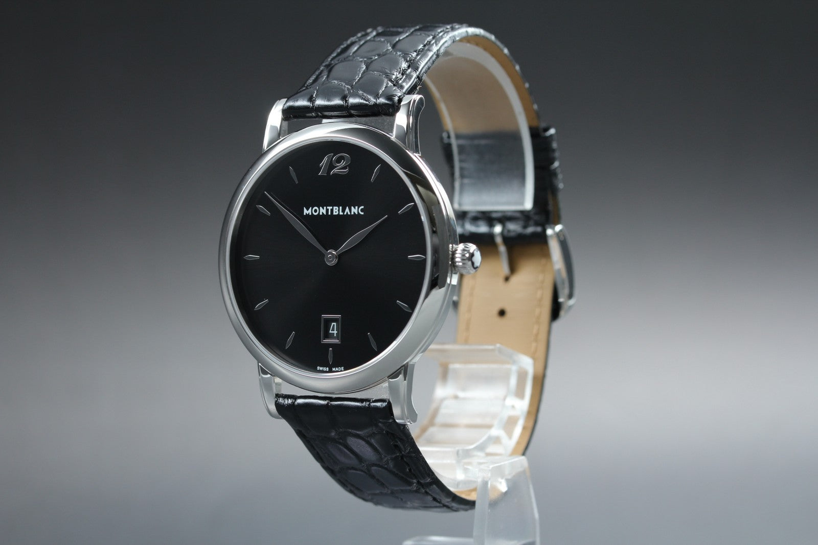 New Batt MONTBLANC Star Classic 7239 Quartz Black Men's Watch 38mm JAPAN Box