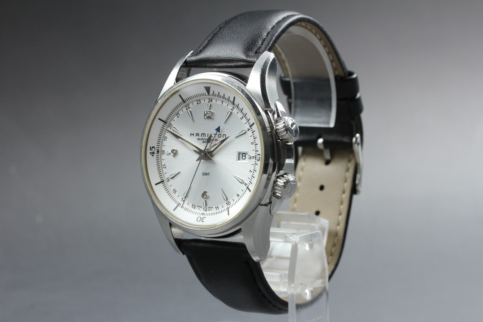 overhauled HAMILTON Jazzmaster Traveler H326250 Silver Men's Date Automatic GMT