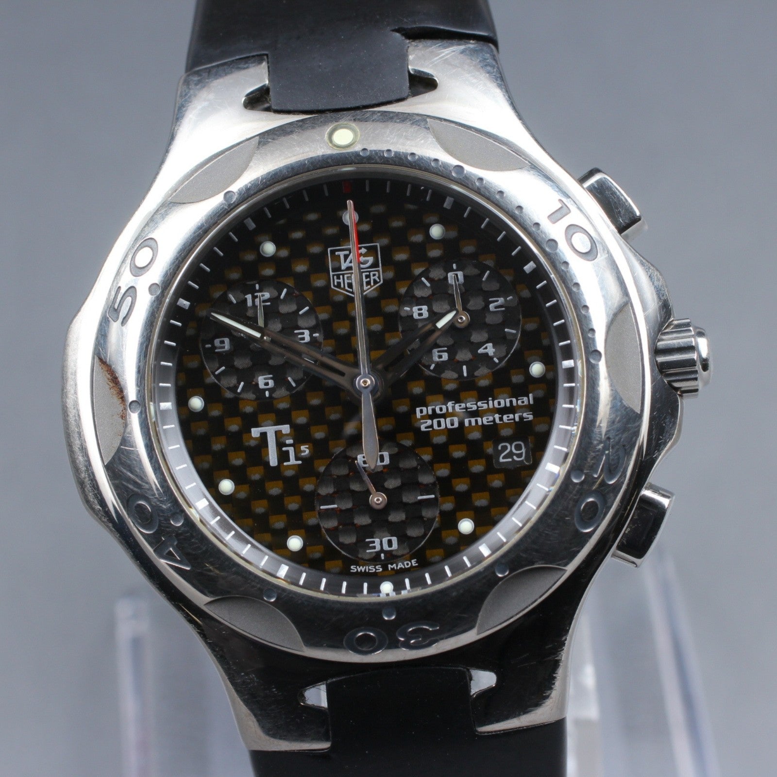 Vintage Tag Heuer Kirium Ti5 CL1181 Carbon Fiber Dial Quartz Men's Watch 39mm JP