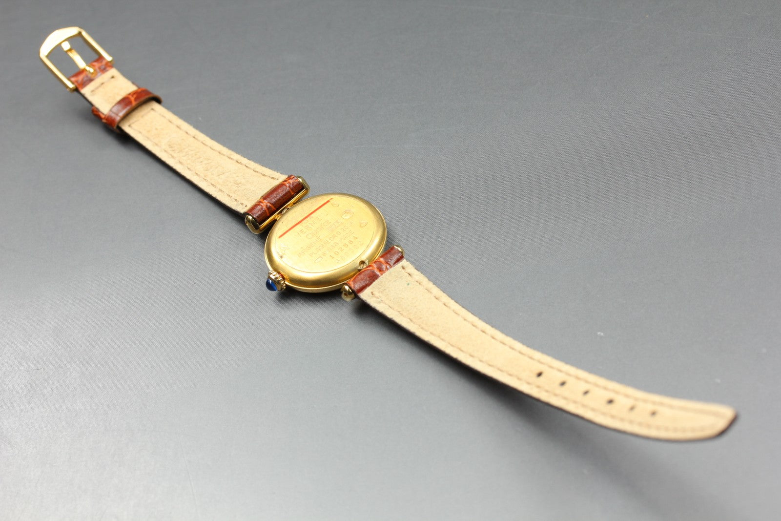 Vintage Cartier Must Colisee Vermeil 590002 Gold Brown Women's Qz Watch [Box]