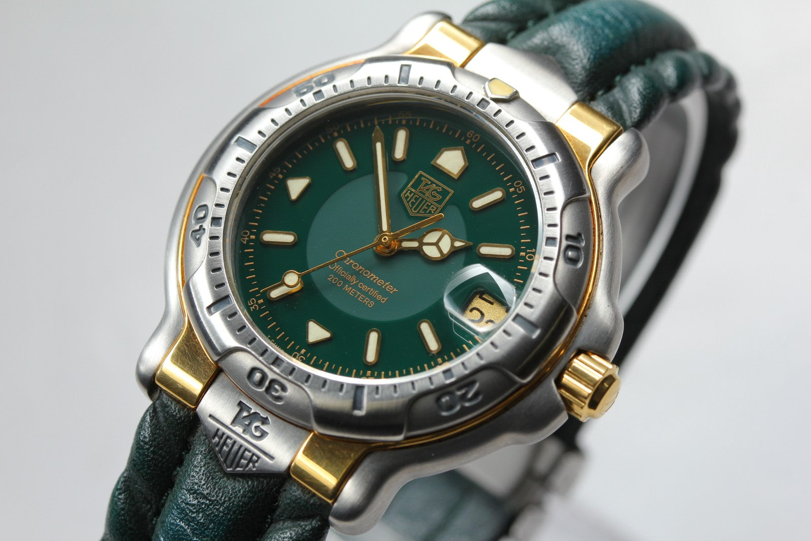 Exc+5*Box TAG HEUER 6000 WH5153-K0 Green Dial Automatic Men's Watch 37mm JAPAN