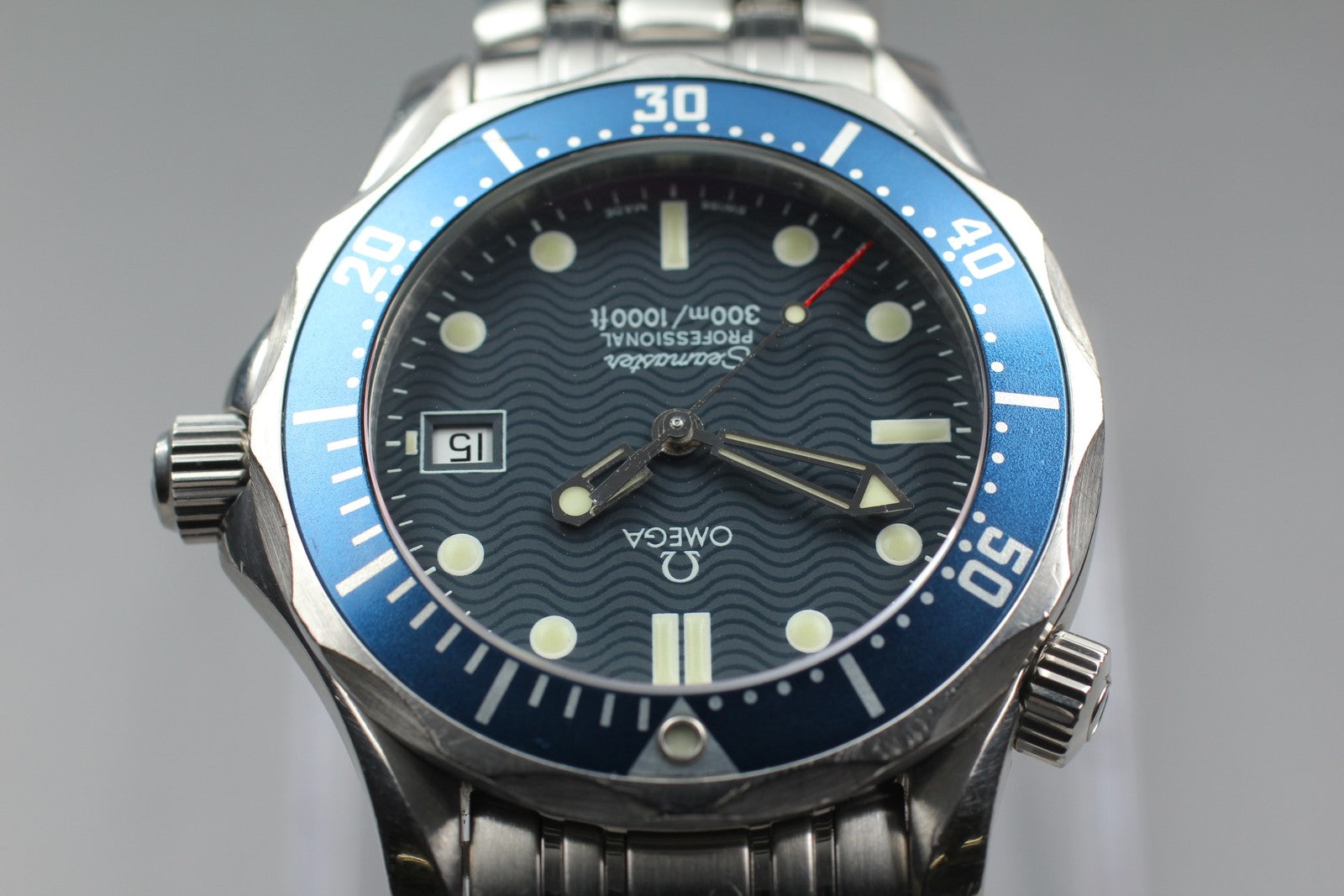 Overhauled [Exc+5 Box] OMEGA Seamaster 2561.80 300M Blue 36mm Men's Watch Quartz