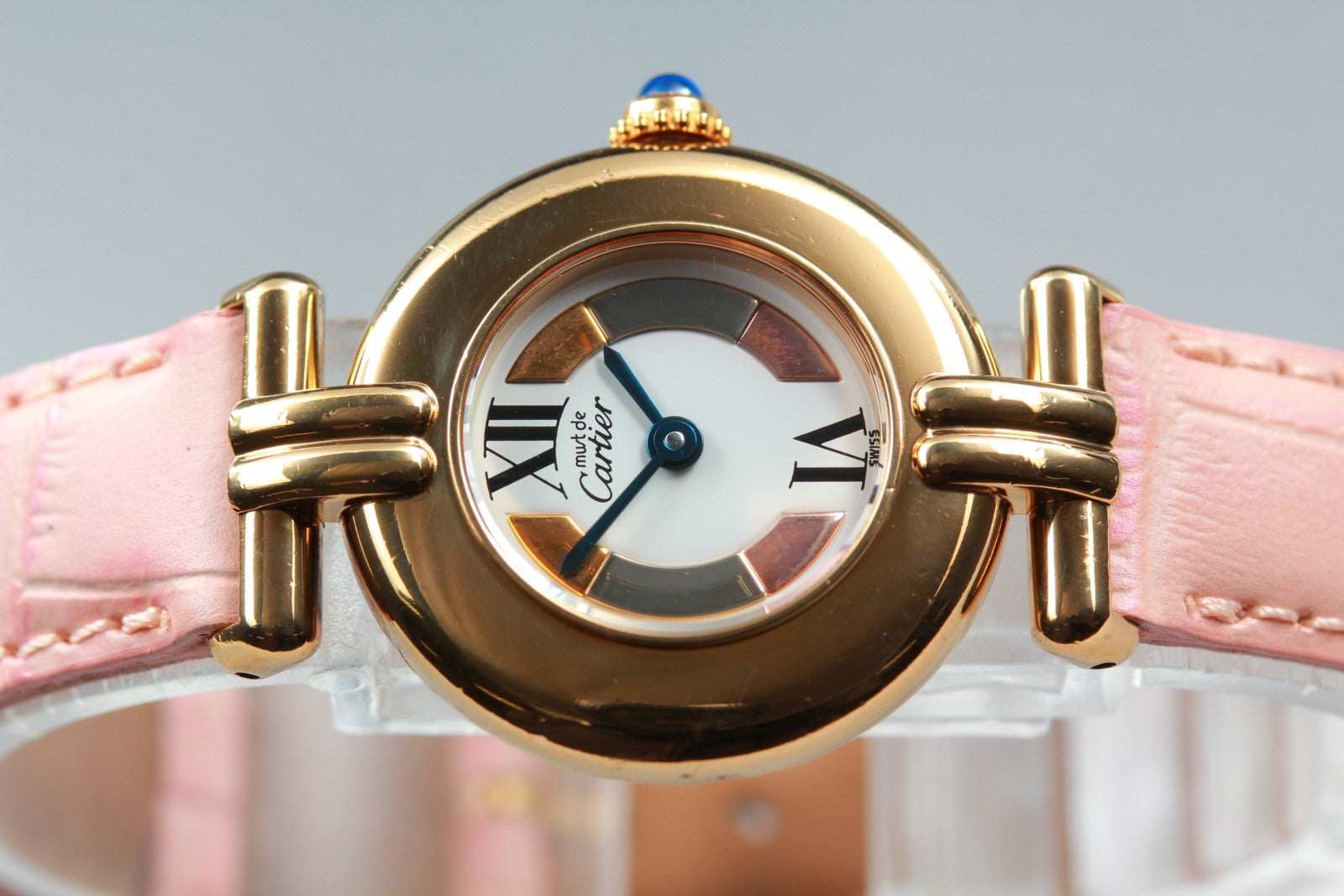 Vintage [Exc+5] Cartier Must Colisee Vermeil 590002 Gold Pink Women's Qz Watch