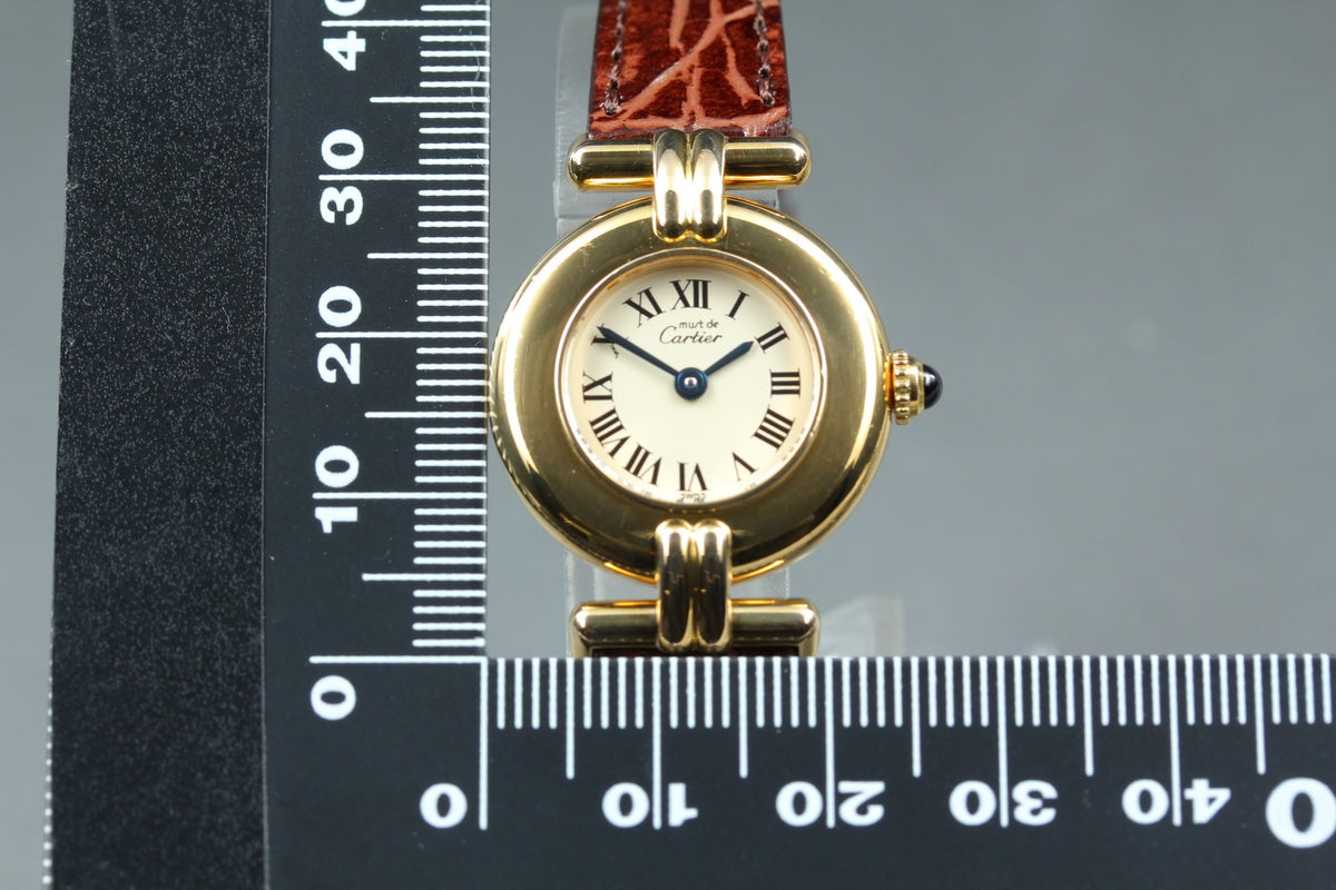 Cartier Must Colisee Vermeil 590002 Brown Gold Women's Quartz Watch Vintage
