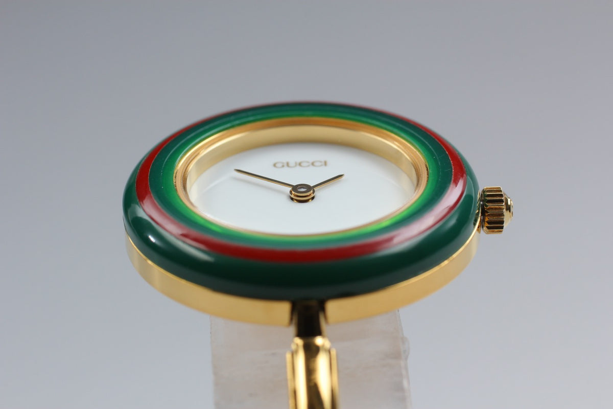 New Batt GUCCI Change Bezel 11/12.2 12Color Quartz Women's Watch 25mm JAPAN Box