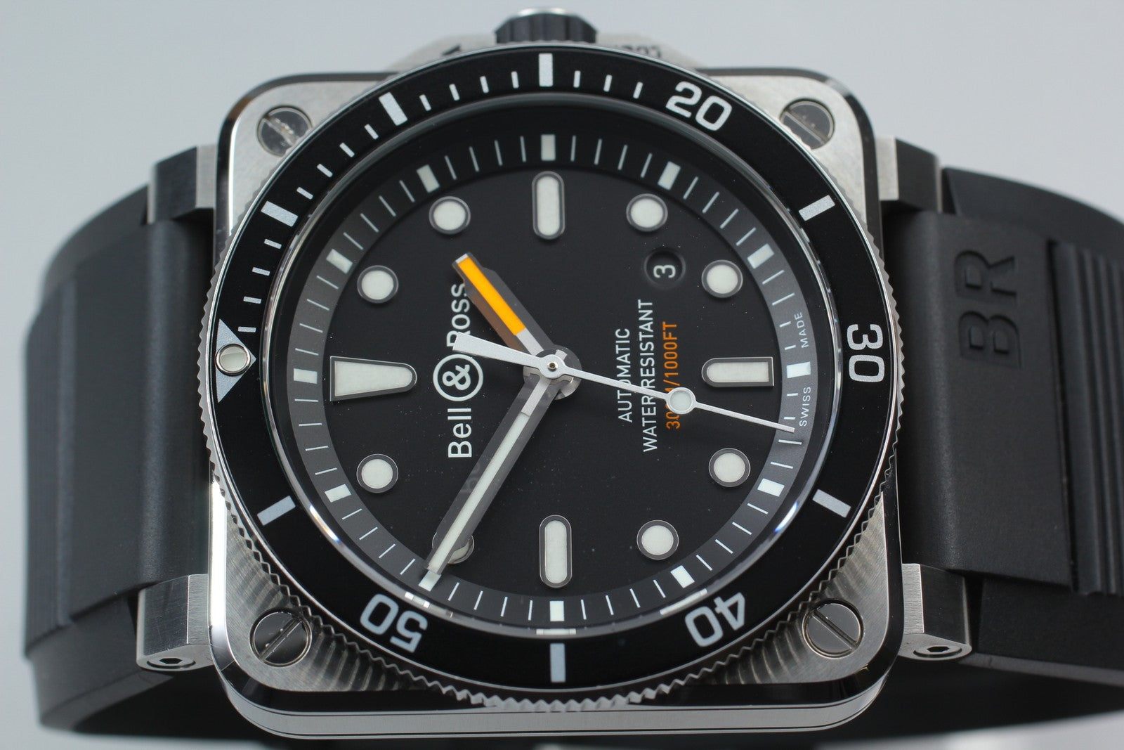 Bell & Ross BR 03-92-DIV Automatic Black Date Men's Watch 43mm JP N MINT*Box