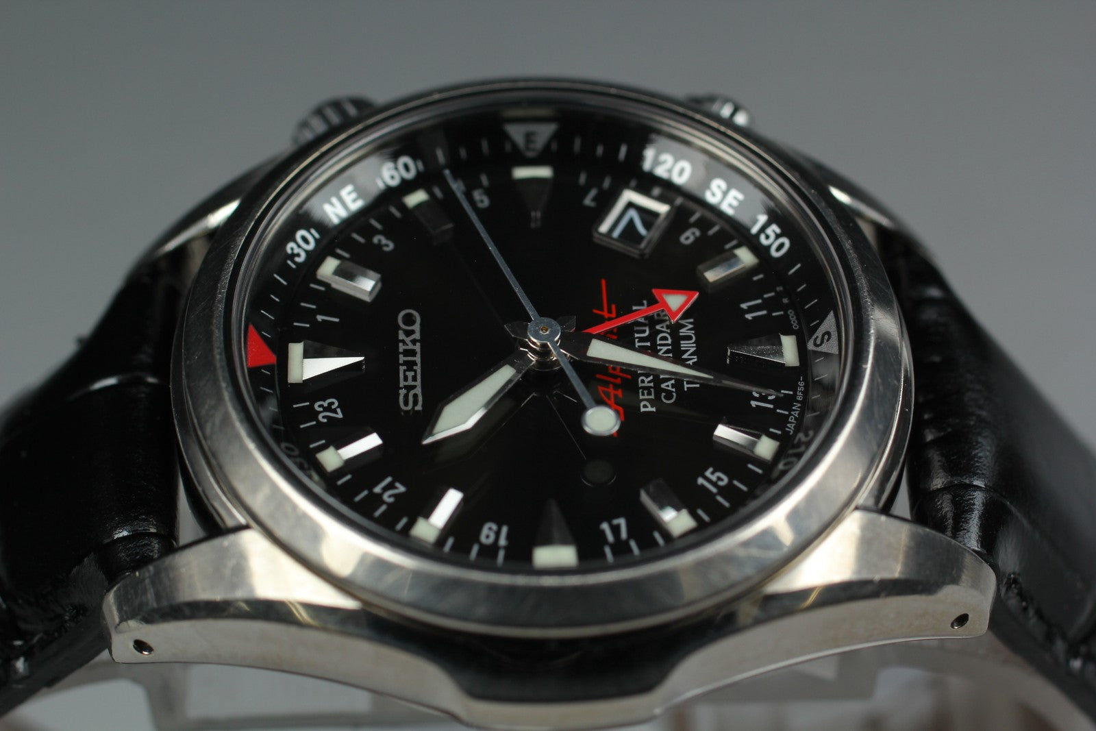 [Exc+5] SEIKO Alpinist 8F56-00D0 SBCJ019 Perpetual calendar Titanium Men's Watch