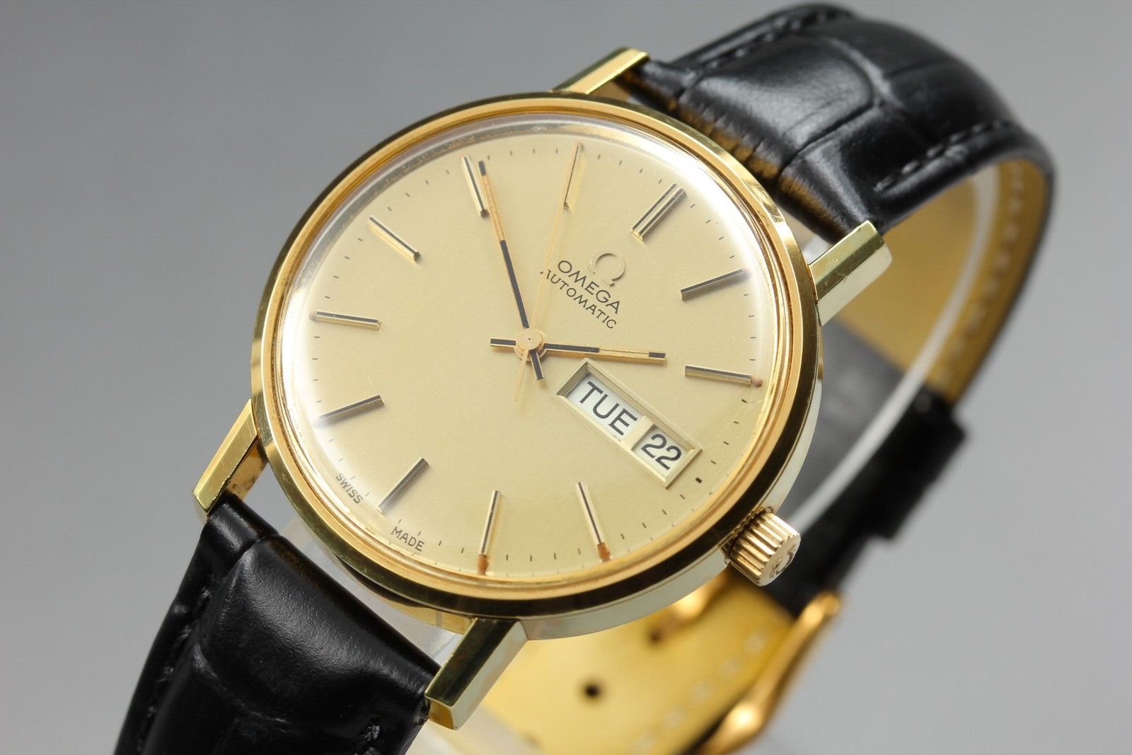 Vintage OMEGA Seamaster 166.0209 Cal.1022 Gold 34mm Day/Date AT Men's Watch