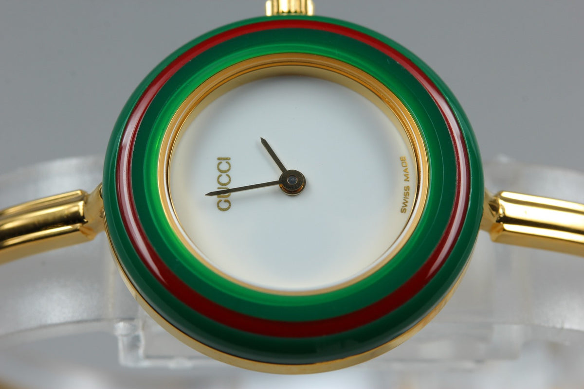 New Batt GUCCI Change Bezel 11/12.2 12Color Quartz Women's Watch 25mm JAPAN Box