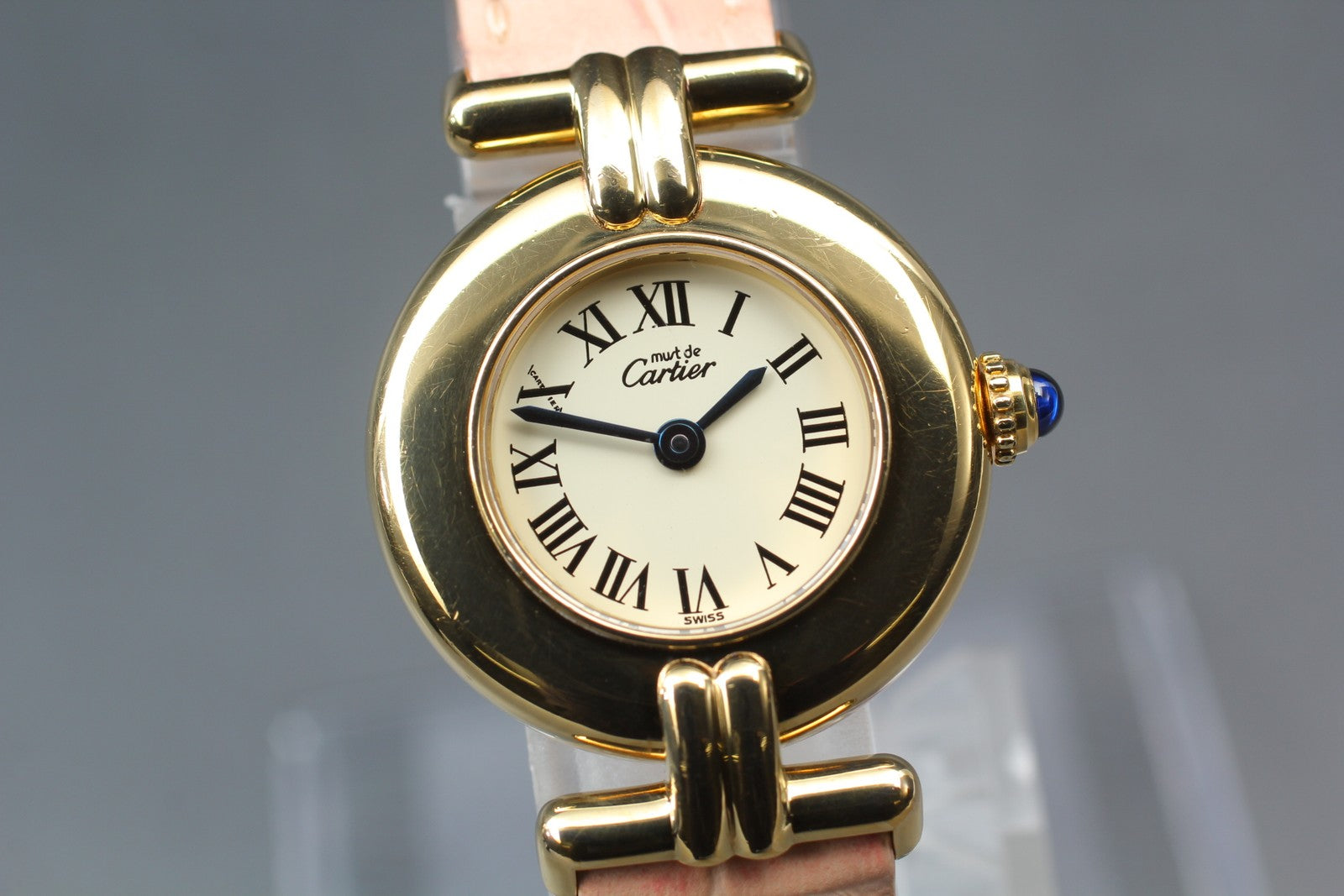 Vintage Cartier Must Colisee Vermeil 590002 Gold Pink 23mm Women's Quartz Watch