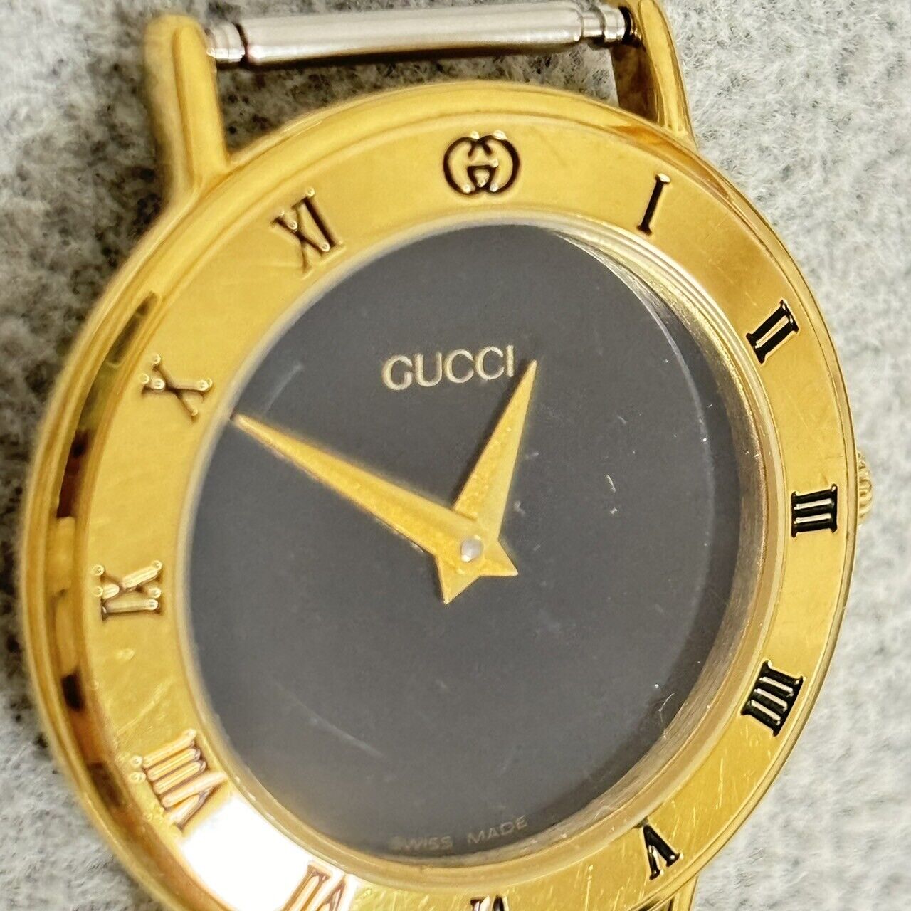New Battery [Exc+4] Gucci 3000.2.L Black Dial Women's Quartz Watch Vintage JAPAN