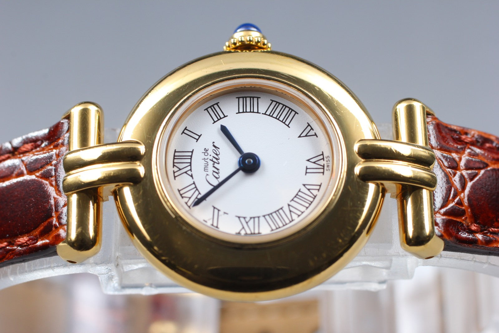 Vintage[Exc+5] Cartier Must Colisee Vermeil 2410 Brown Gold Women's Quartz Watch