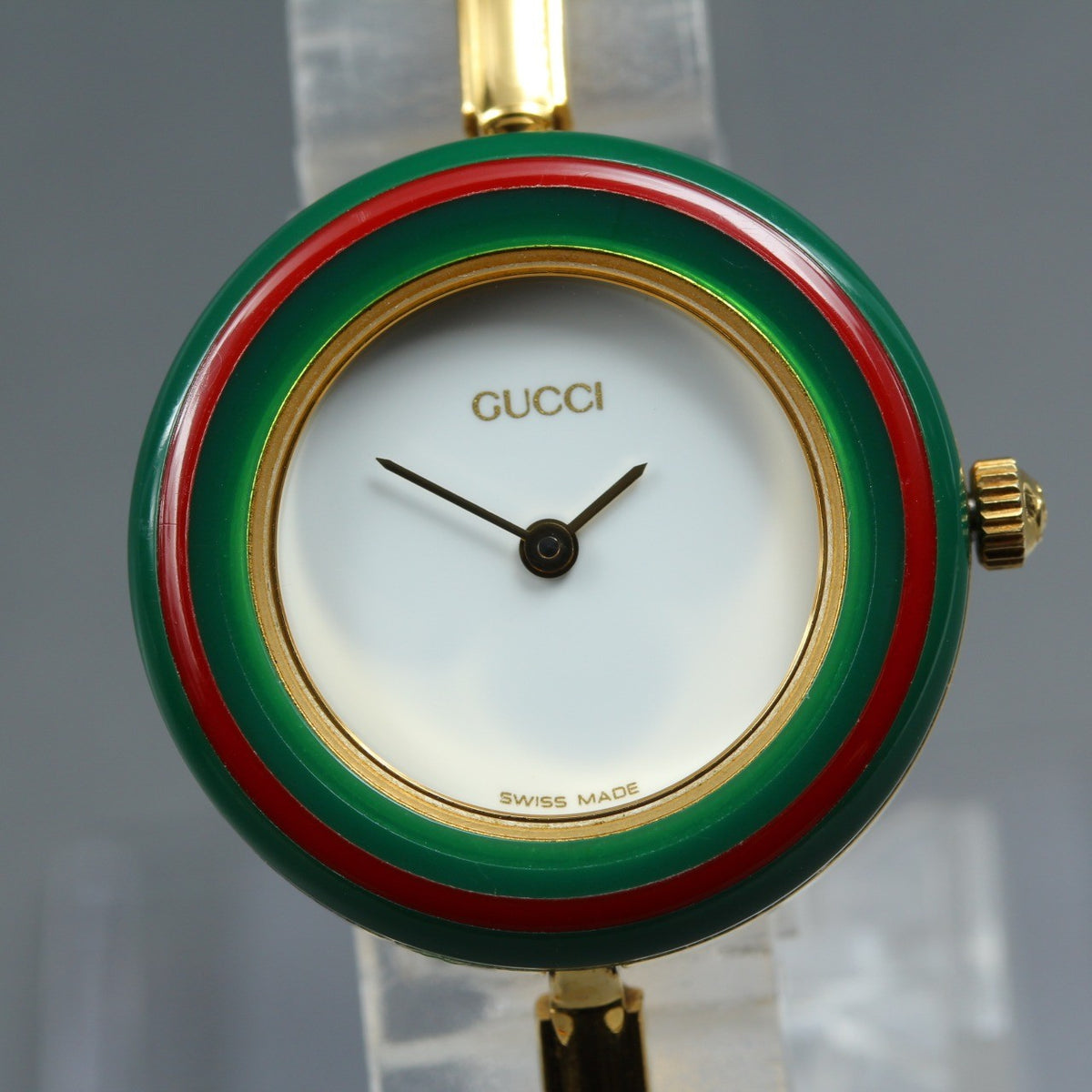 Vintage GUCCI Change Bezel 11/12.2 12Color Quartz Women's Watch From JAPAN Box
