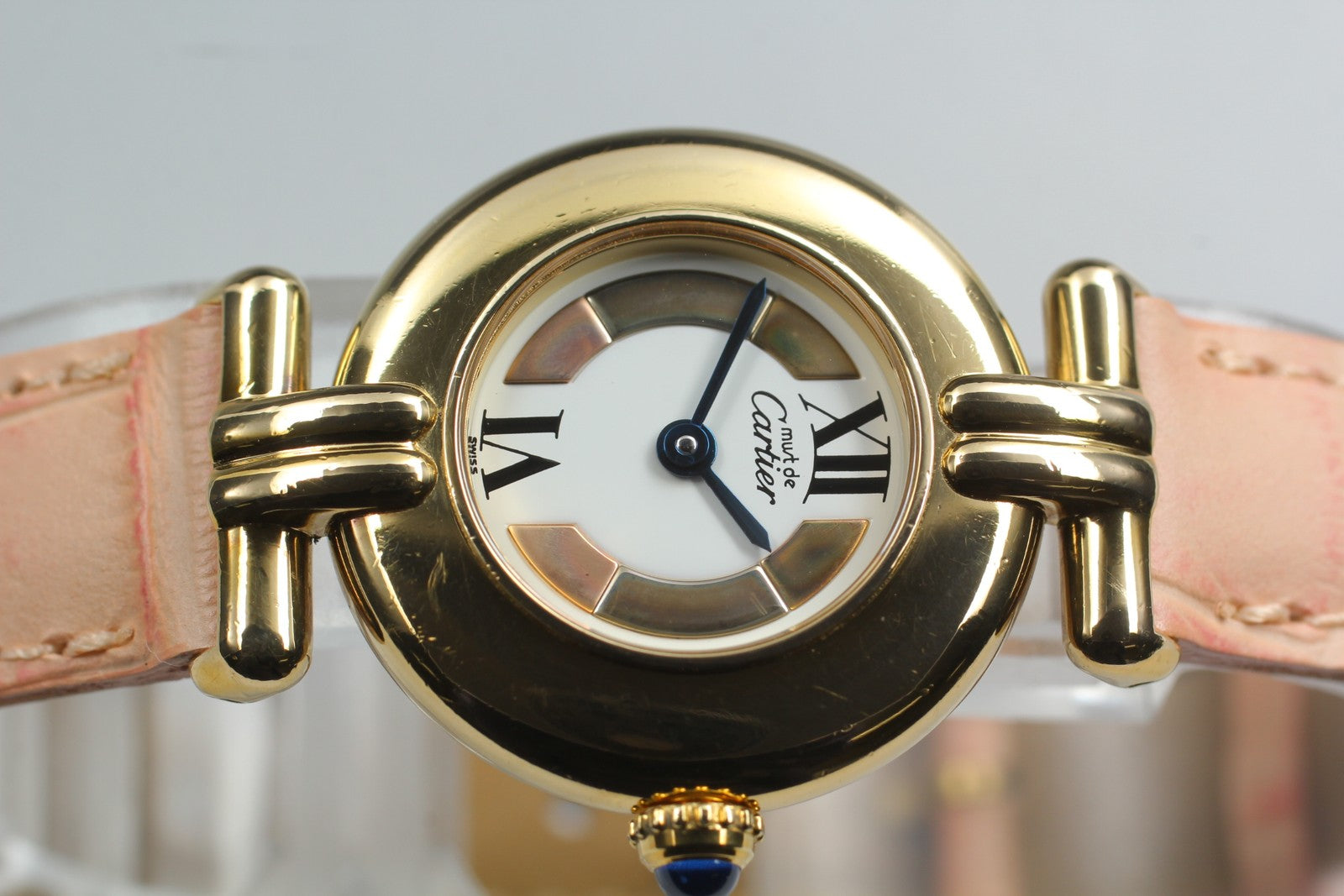 Vintage [Exc+5] Cartier Must Colisee Vermeil 590002 Pink Women's Quartz Watch