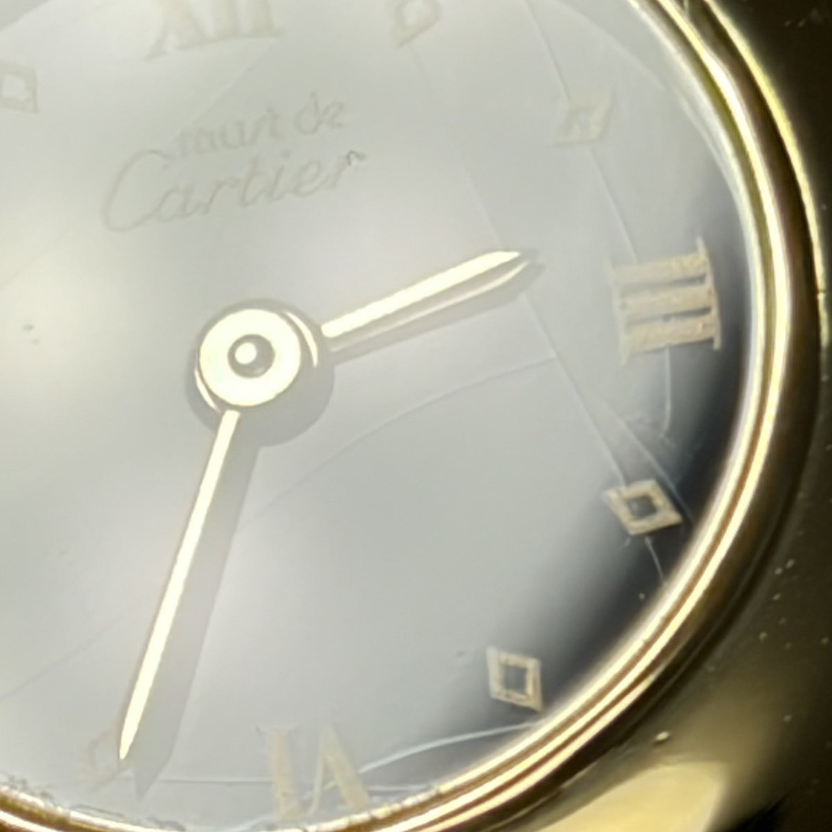 Cartier Must Colisee Vermeil 590002 Black Gold Women's Qz Watch Vintage [Box]