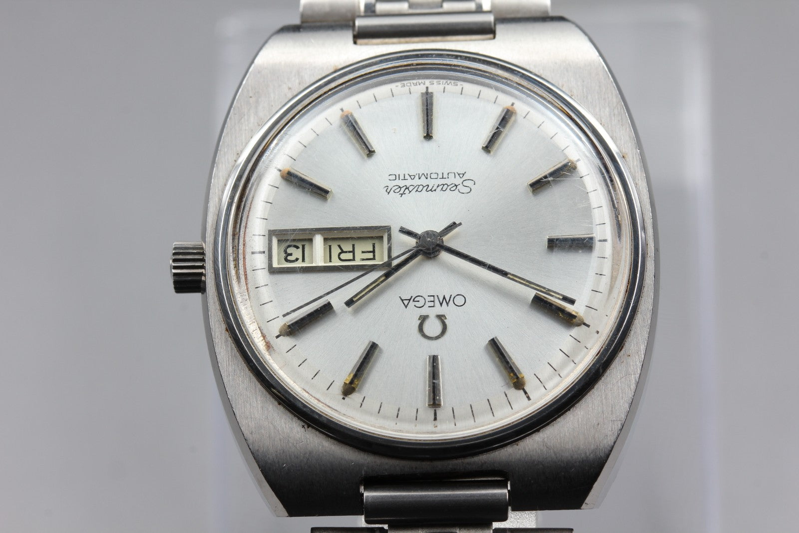 [Exc+5] Vintage OMEGA Seamaster 166.0216 Automatic Silver Men's Watch 35mm JAPAN