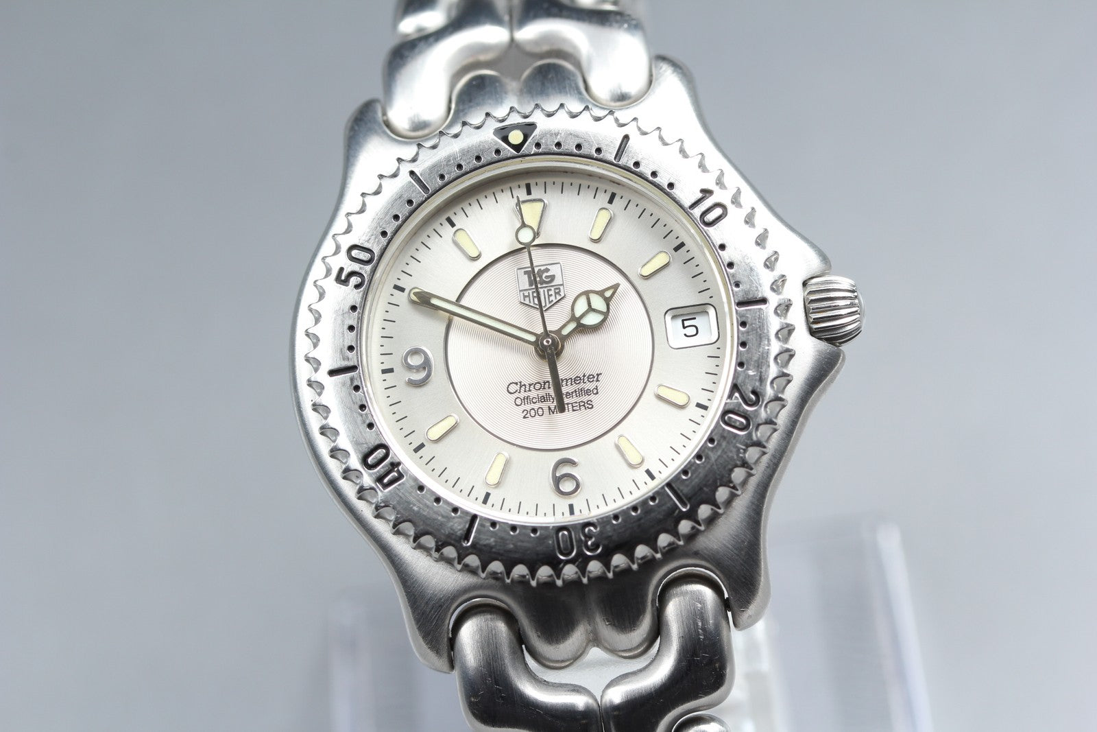 Vintage TAG HEUER SEL WG5112-P0 Automatic Silver Dial Men's Watch 36mm JAPAN Box