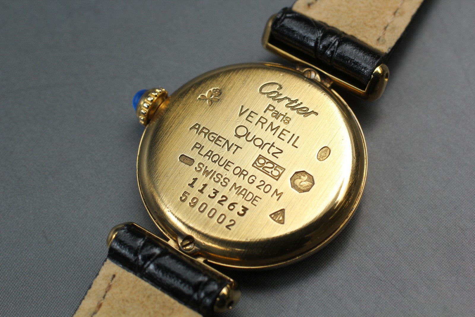 Vintage [Near MINT- Box] Cartier Must Colisee Vermeil 590002 Women's Qz Watch