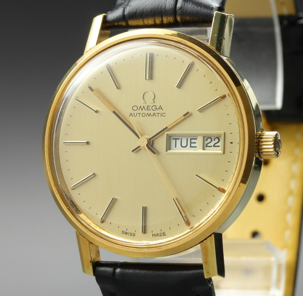 Vintage OMEGA Seamaster 166.0209 Cal.1022 Gold 34mm Day/Date AT Men's Watch