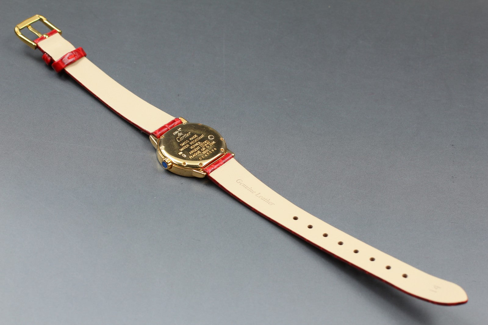 Vintage [Exc+5] Cartier Must Ronde de Cartier 1801 Red 22mm Women's Quartz Watch