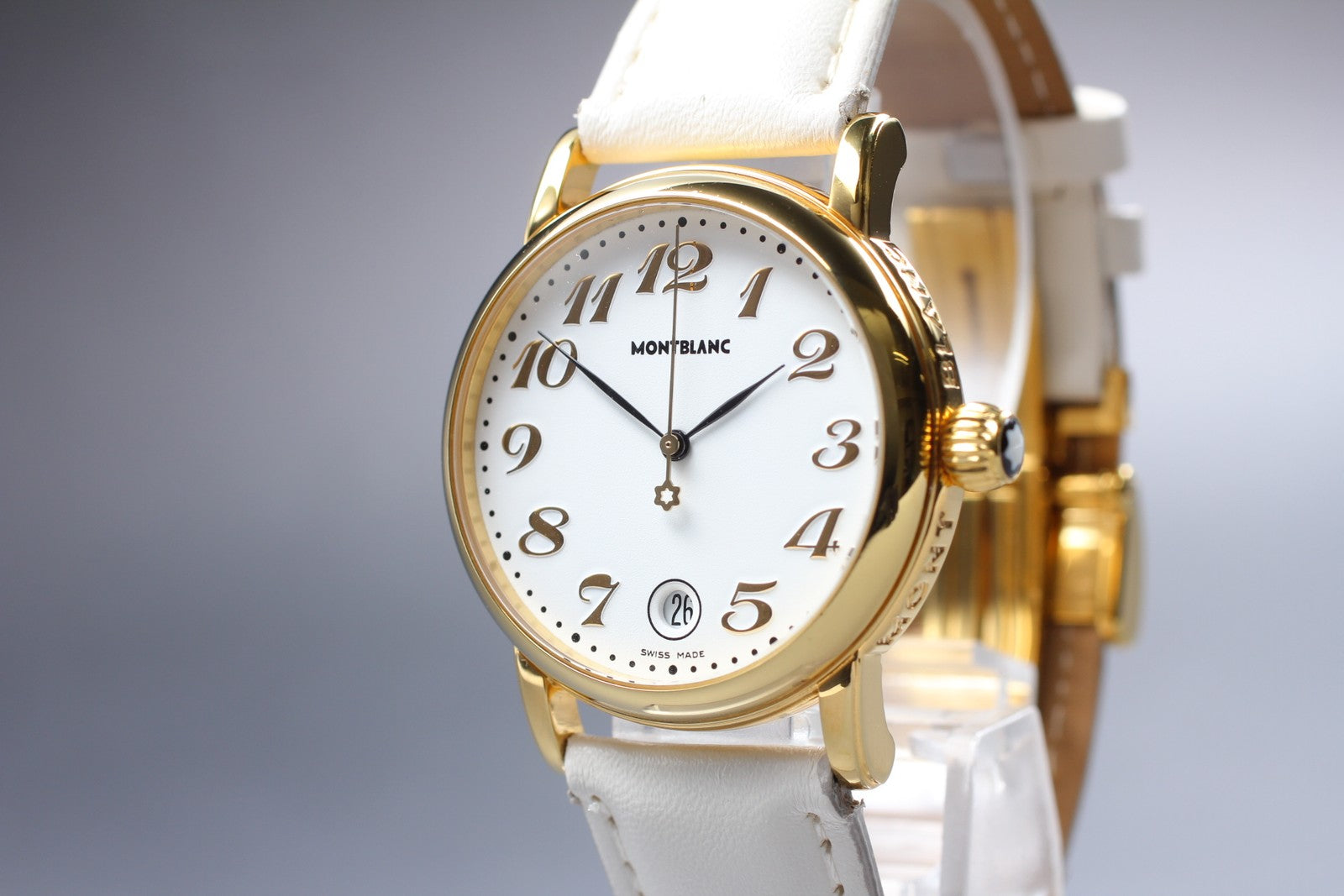 [N MINT- Box] Montblanc Meisterstuck 7002 Gold White 35mm Men's Quartz Watch