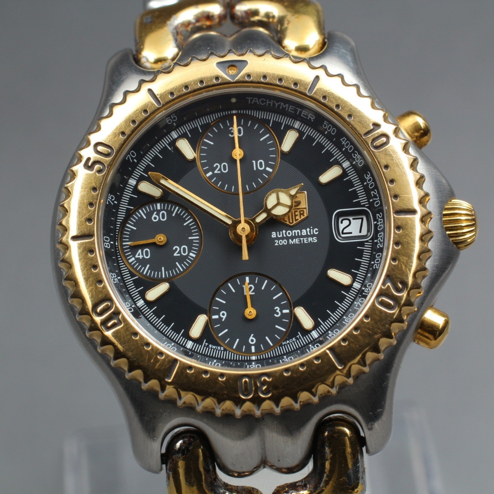 Exc+5* Tag Heuer SEL CG2121-R0 Chronograph Black Automatic Men's Watch 39mm JP