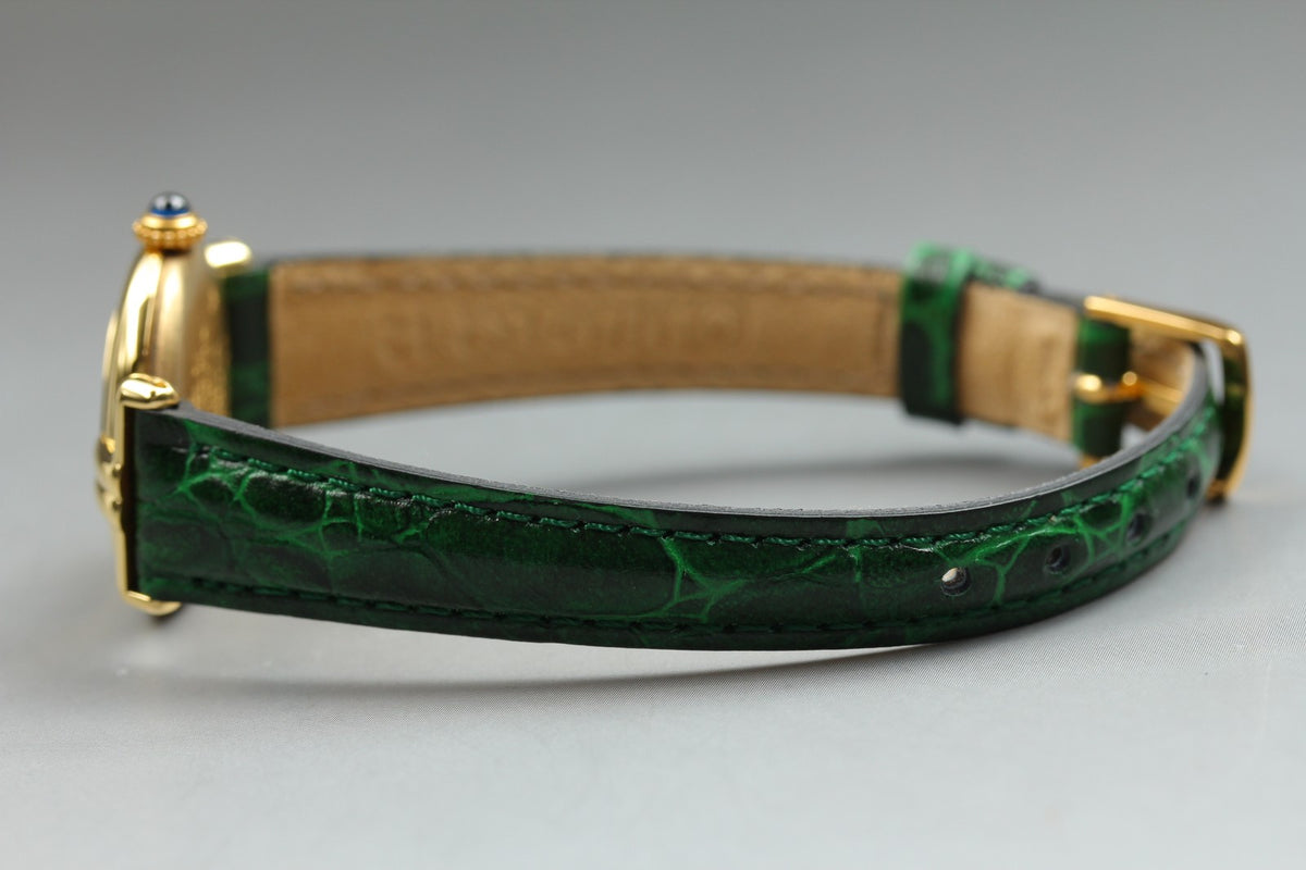 Cartier Must Colisee Vermeil 590002 Green Gold Women's Qz Watch Vintage [Box]