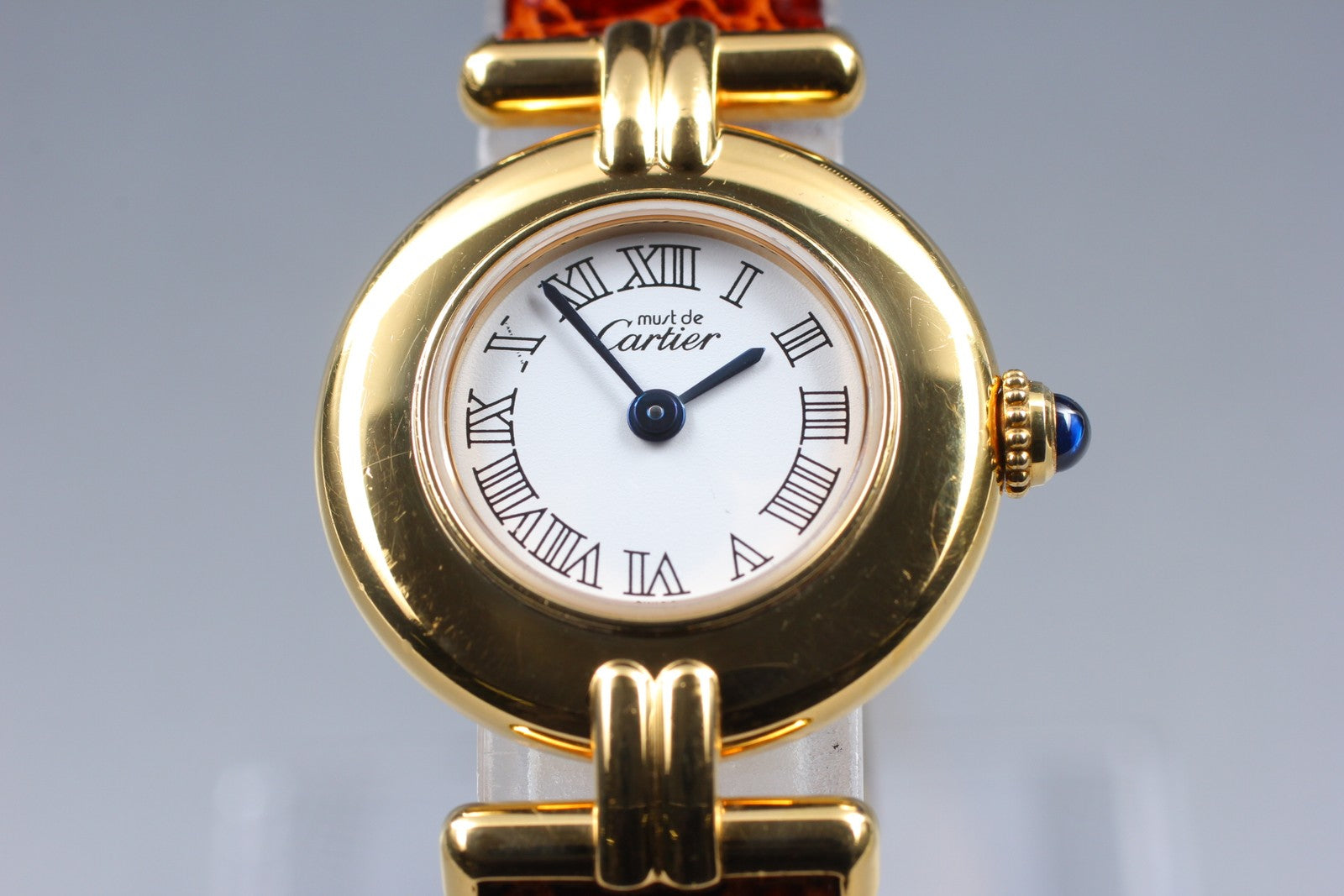 Vintage[Exc+5] Cartier Must Colisee Vermeil 2410 Brown Gold Women's Quartz Watch