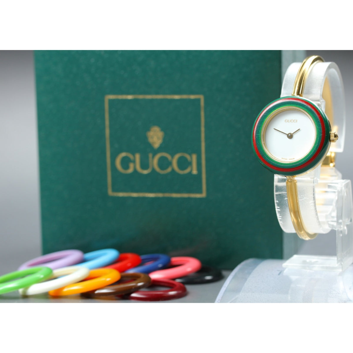 New Batt GUCCI Change Bezel 11/12.2 12Color Women's Quartz Watch 25mm From JAPAN