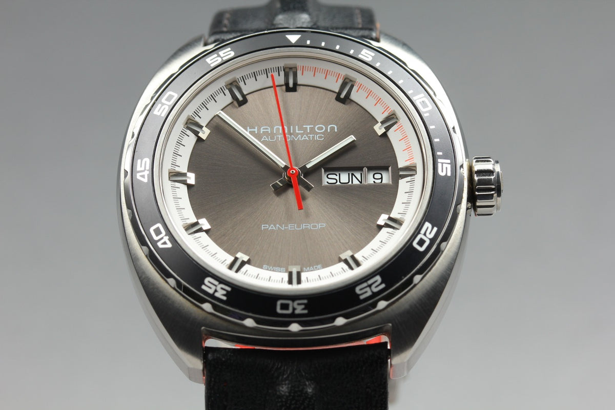 Hamilton Pan Europ H354150 H600354104 Automatic Day/Date Men's Watch 43mm JAPAN