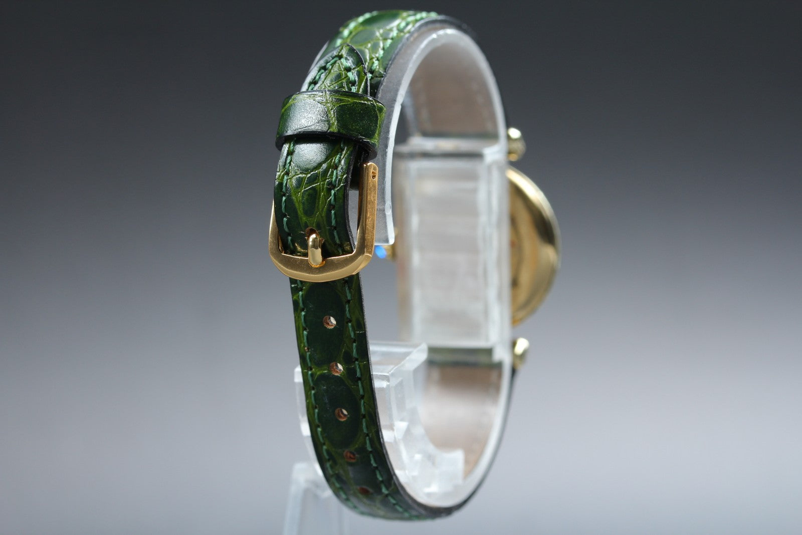 Vintage [Exc+5] Cartier Must Colisee Vermeil 590002 Green Women's Quartz Watch
