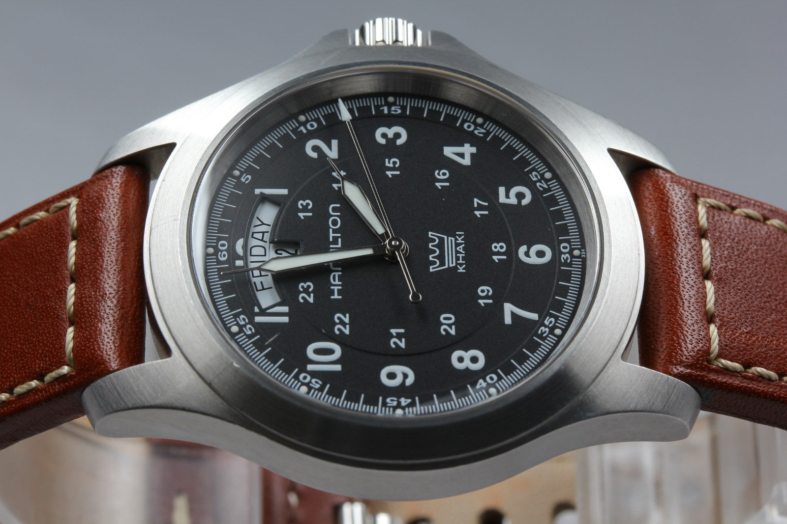 Hamilton Khaki Field King H644510 Black Dial Brown 40mm Men's Quartz Watch