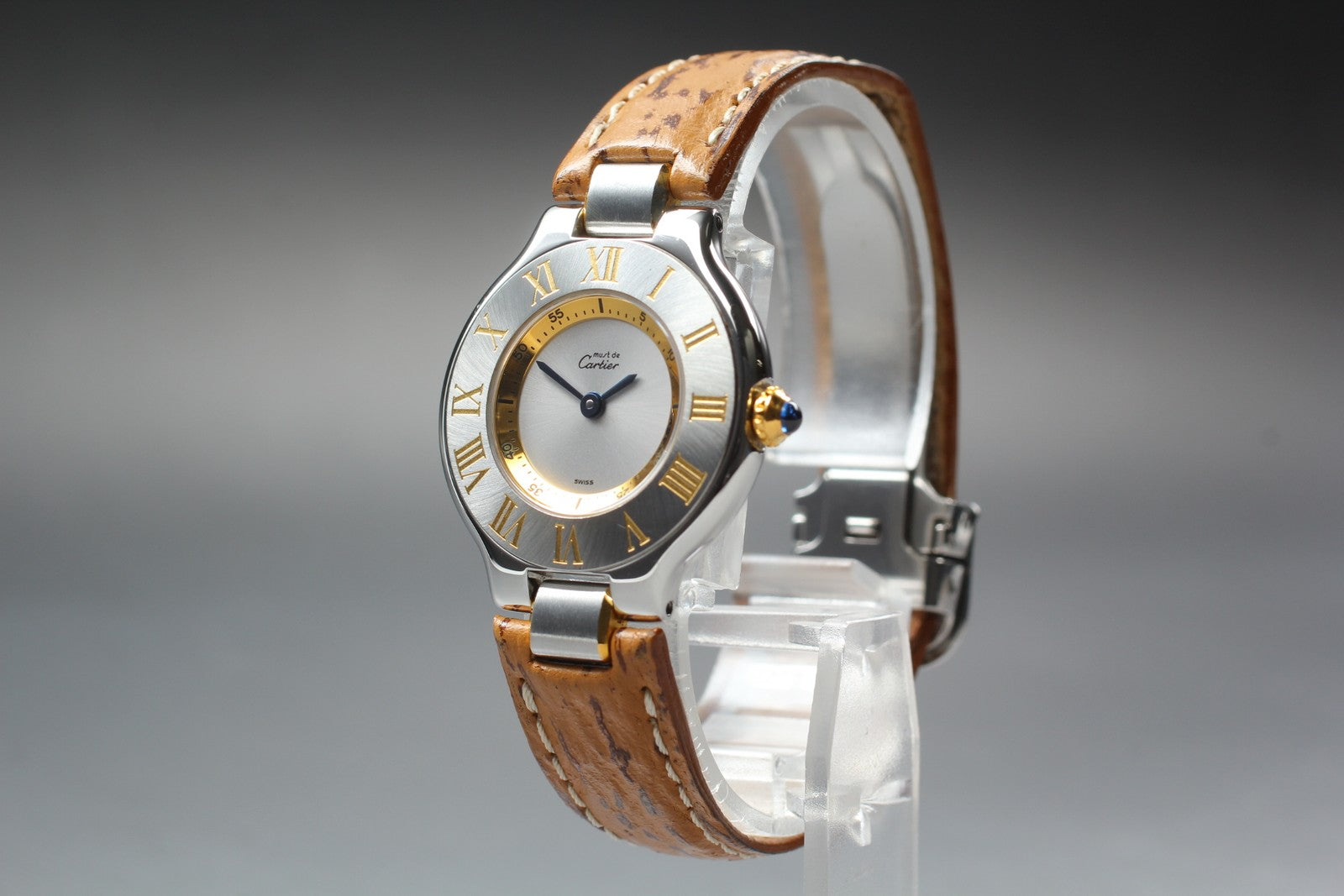 [Near MINT- Box] Cartier Must de Cartier 21 1340 Silver 27mm Women's Qz Watch