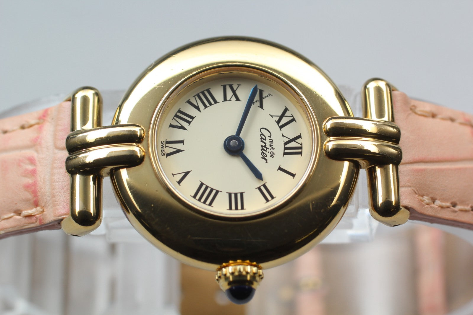 Vintage Cartier Must Colisee Vermeil 590002 Gold Pink 23mm Women's Quartz Watch