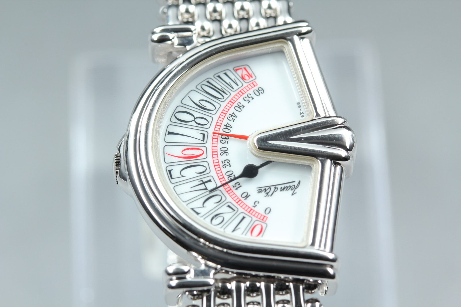 Vintage Jean d'eve Sectora 28mm White Dial Silver Bracelet Unisex Quartz Watch