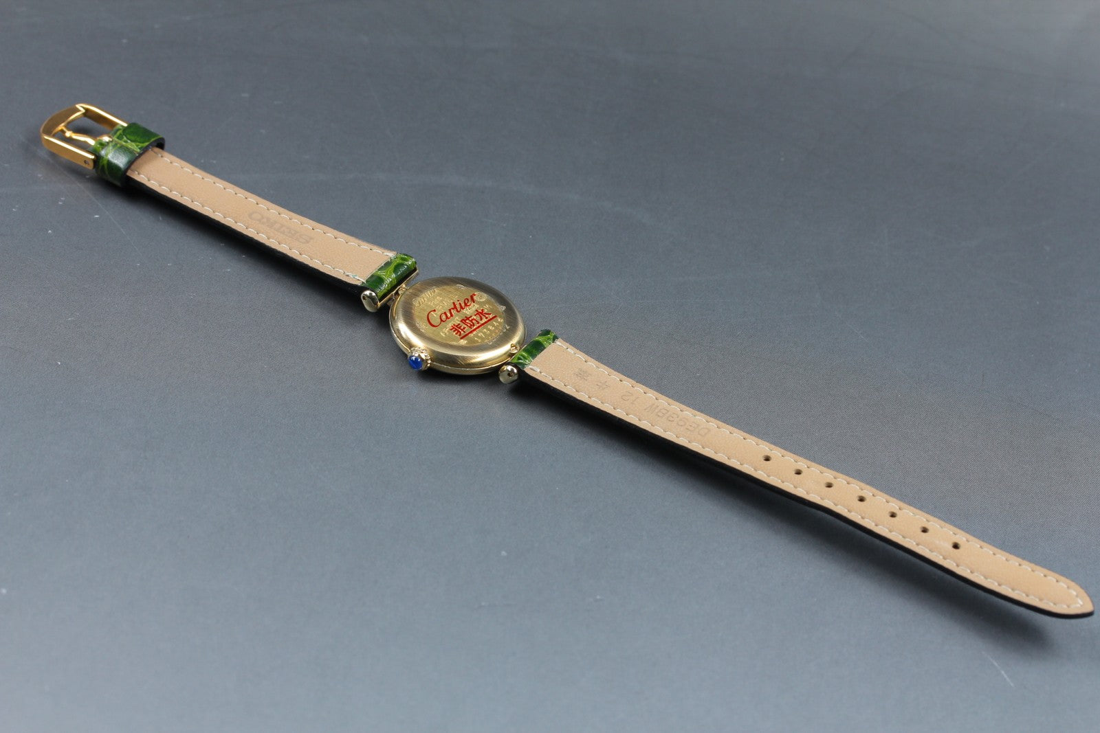 Vintage [Exc+5] Cartier Must Colisee Vermeil 590002 Green Women's Quartz Watch