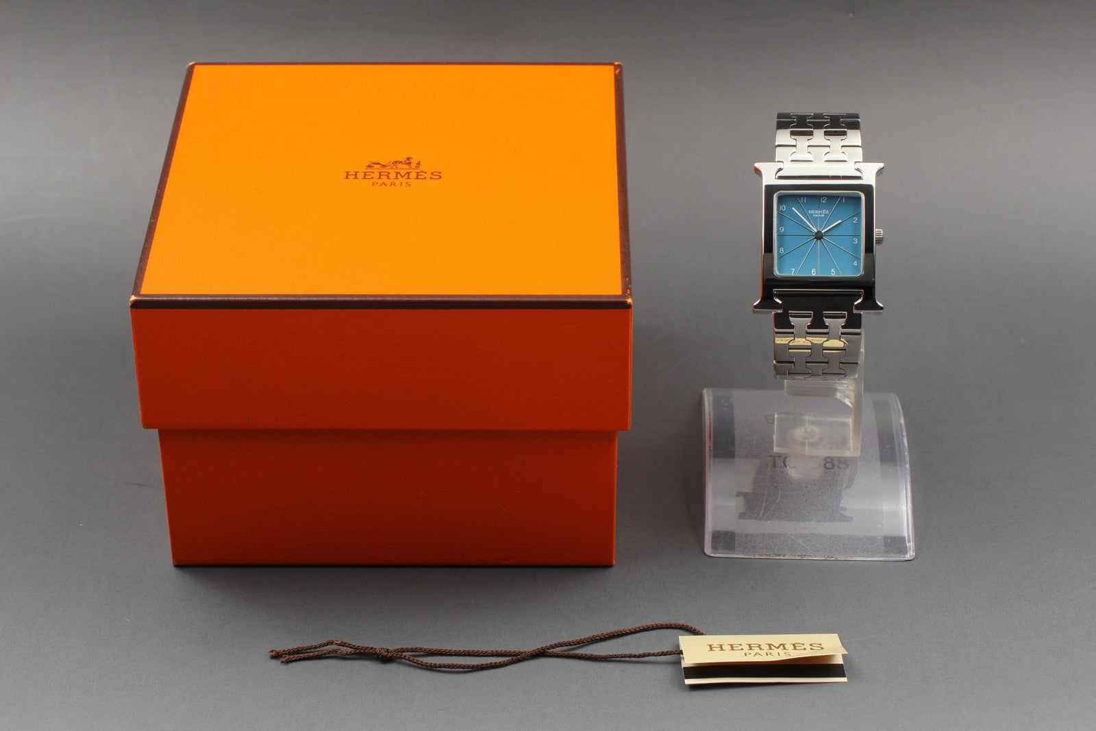HERMES H Watch HH1.510 Blue Dial Quartz Unisex Watch 26mm JP Box From JAPAN