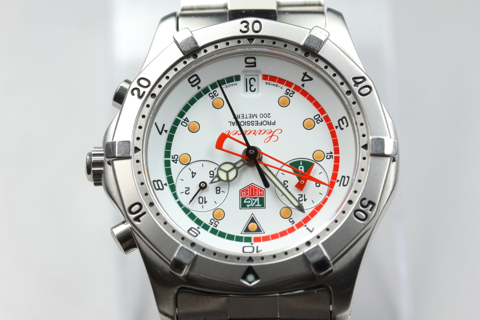 TAG HEUER Regatta CK111R Chronograp Quartz White Dial Men's Watch 39mm JAPAN Box