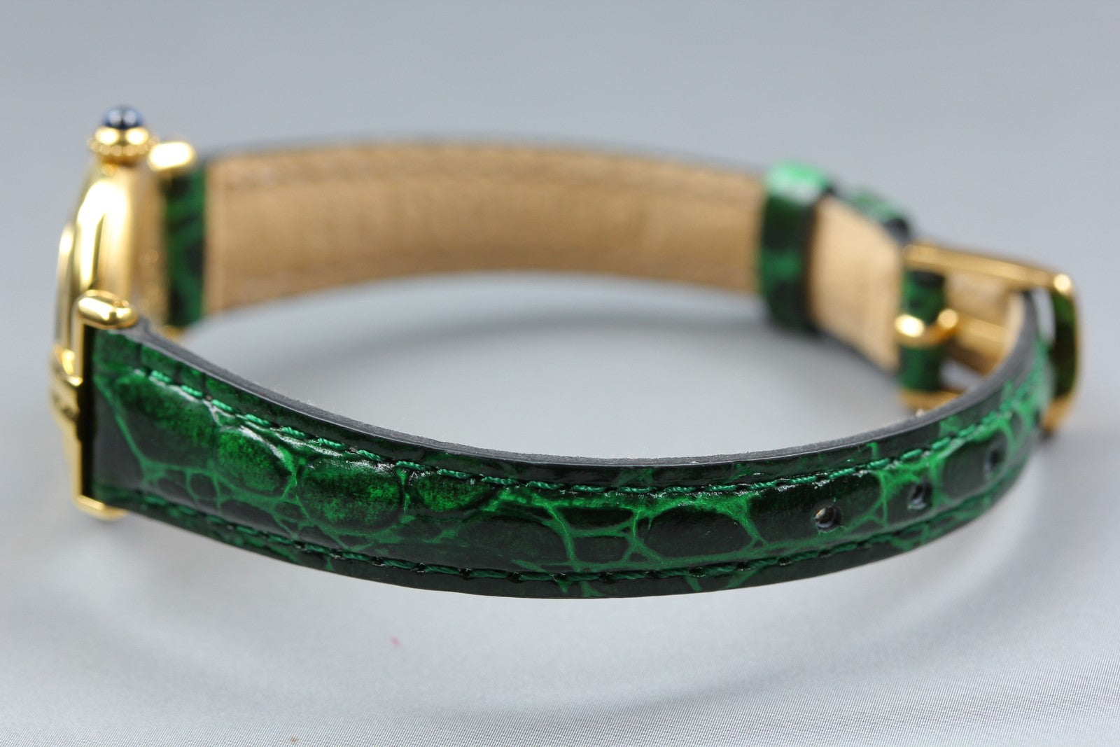 Cartier Must Colisee Vermeil 590002 Green Gold Women's Qz Watch Vintage [Pouch]