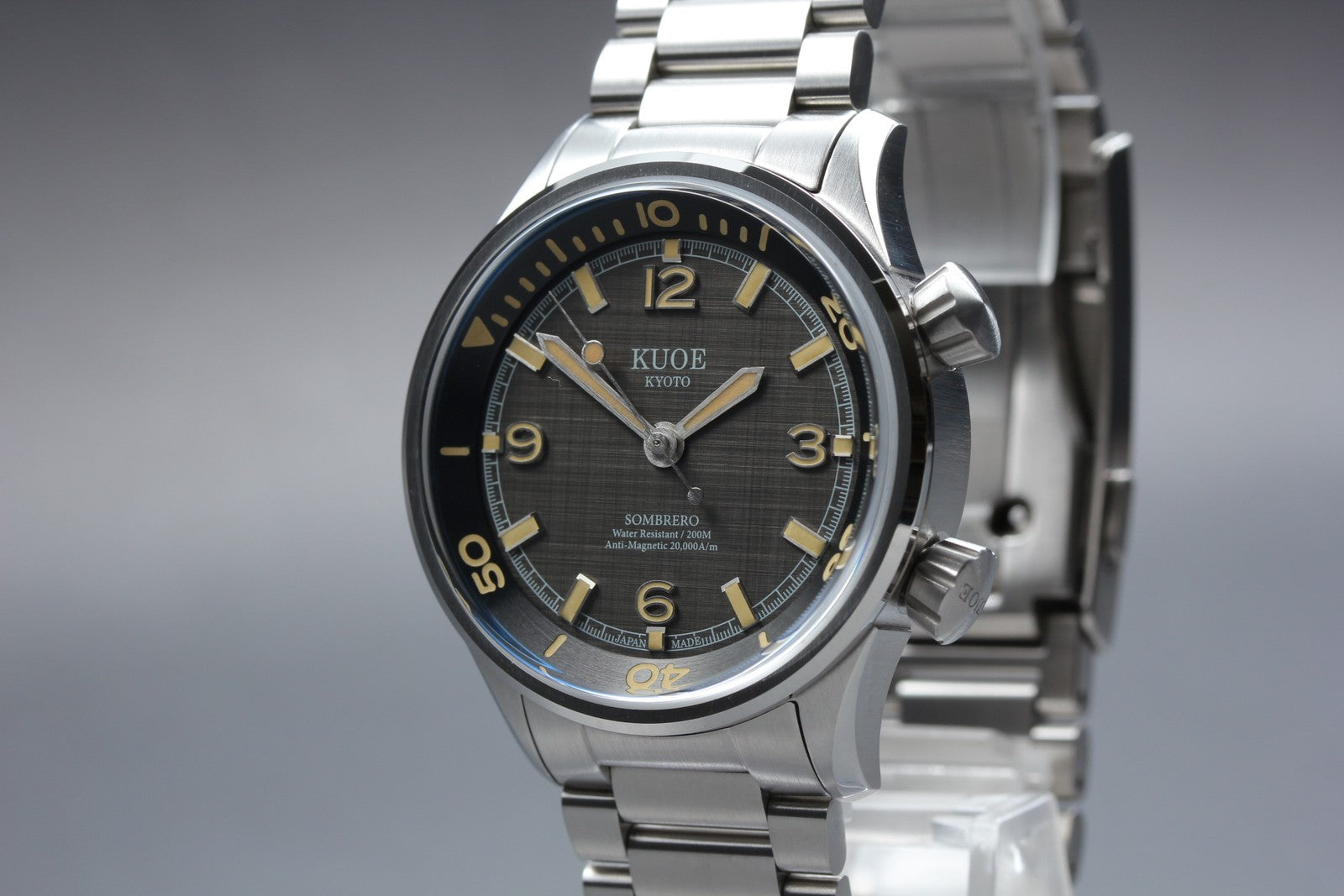 KUOE KYOTO SOMBRERO 90-011 38mm Linen Dial Automatic Men's Watch JAPAN [Box]