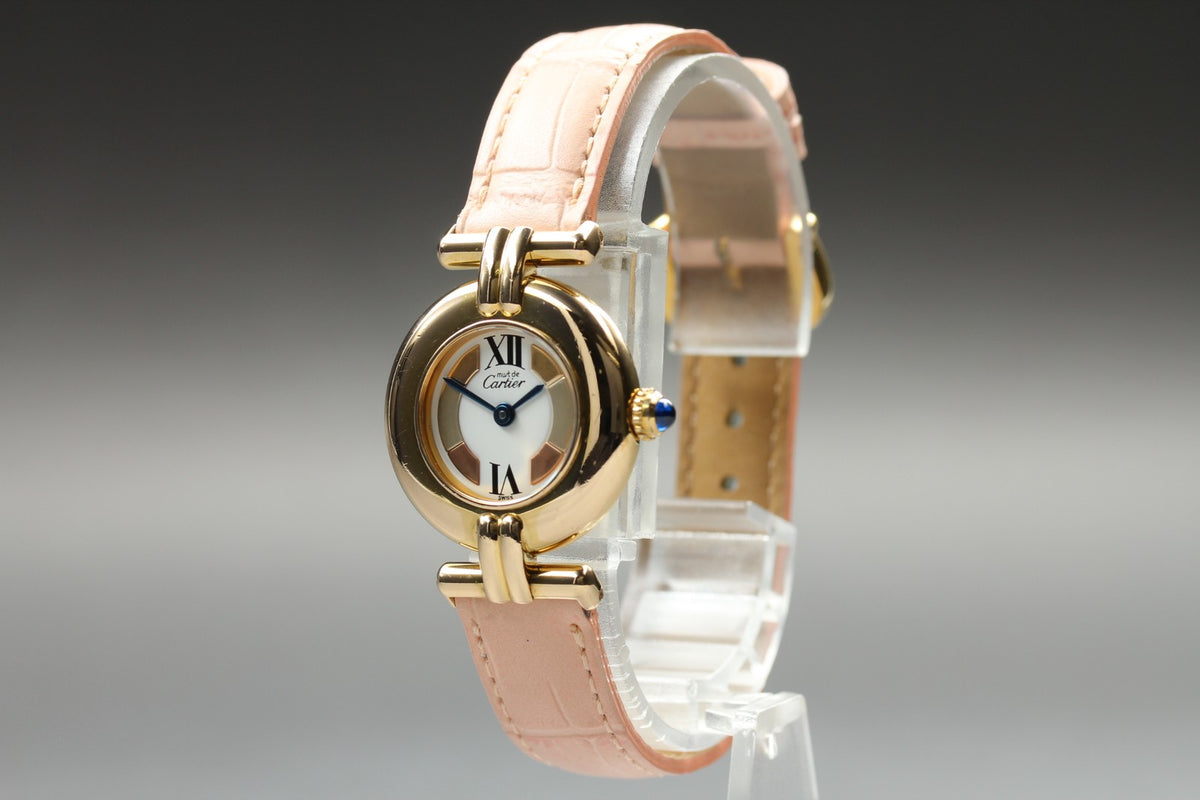 Cartier Must Colisee Vermeil 590002 Pink Gold Women's Quartz Watch Vintage
