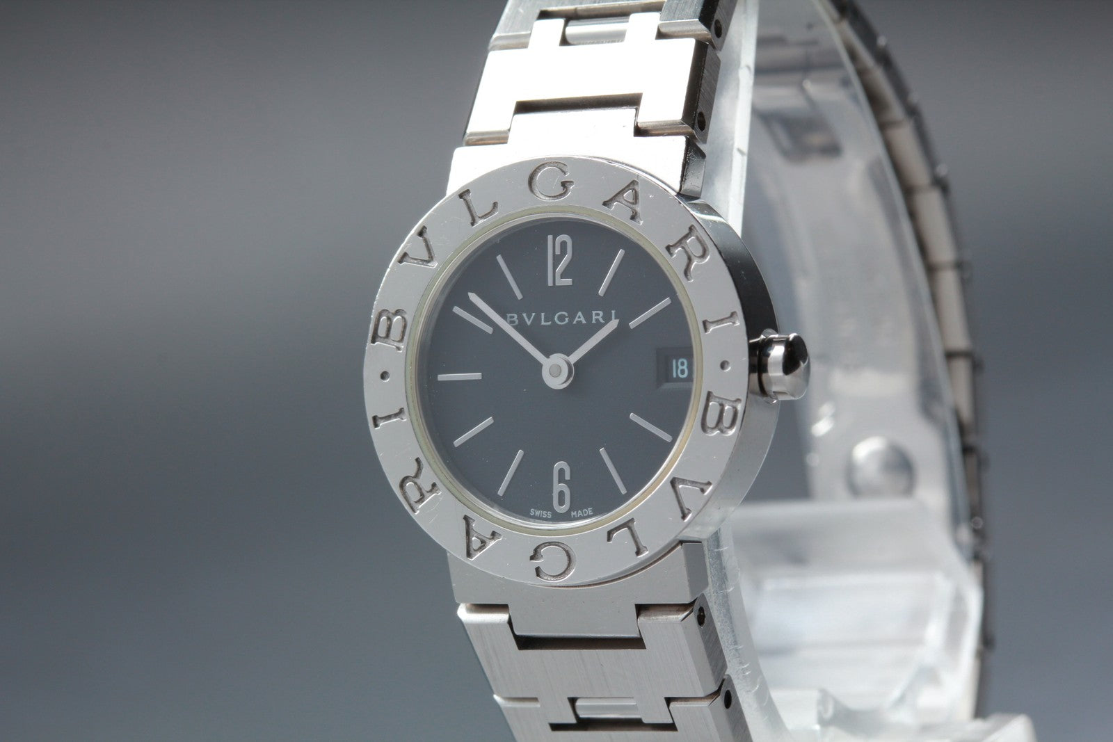 Exc+5* BVLGARI Bulgari Bulgari BB23SS Black Dial Quartz Women's Watch 23mm JAPAN