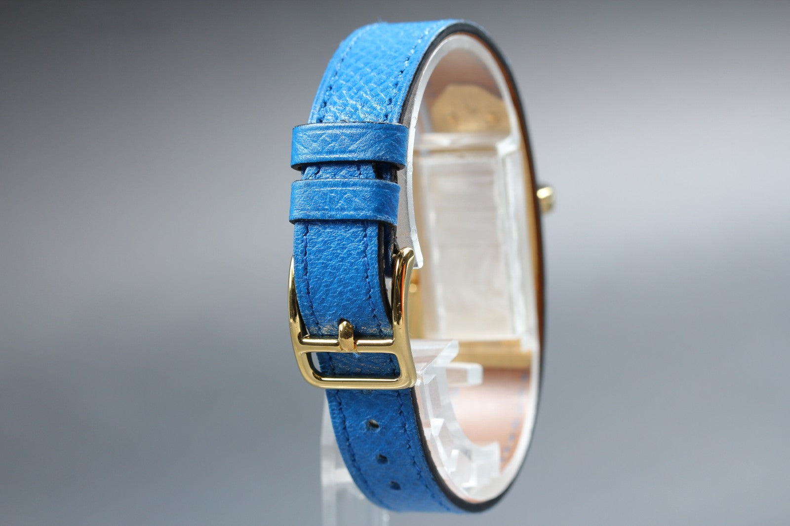 Vintage HERMES Kelly Watch Gold Blue "Z" Woman's Quartz Watch JAPAN [Box]